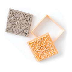 Traditional Pattern Ceramic Tile Cutter and Imprint Stamp Set (8 cm)