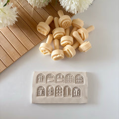 10-Piece Arched Window Texture Stamp Set for Clay & Polymer Creations
