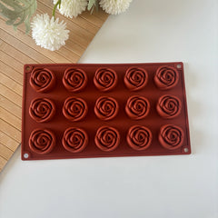 15-Piece Rose Silicone Chocolate Mold