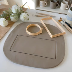 Ceramic Cup Clay Cutter & Base Mold Set - Rectangle & Round for Pottery (038)
