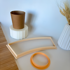 Ceramic Cup Clay Cutter & Base Mold Set - Conical Design (037)