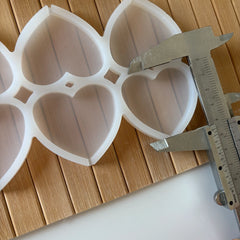6-Cavity Heart Resin Mold – 4.5cm Tall, 1cm Deep