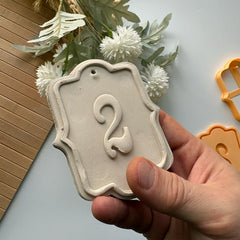 Rustic Door Number Clay Cutter & Stamp Set - Large Ceramic House Number Mold