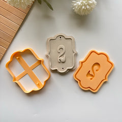 Rustic Door Number Clay Cutter & Stamp Set - Large Ceramic House Number Mold