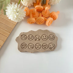 10-Piece Emoji Stamp Set for Polymer & Ceramic Clay Projects