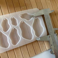 8-Cavity Organic Shape Resin Mold – Freeform Pendant & Earring Design | Up to 6cm