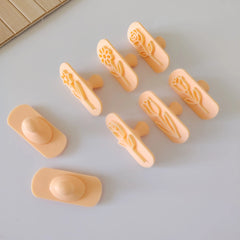 8-Piece Floral Clay Stamp Set – Pottery Texture Tools