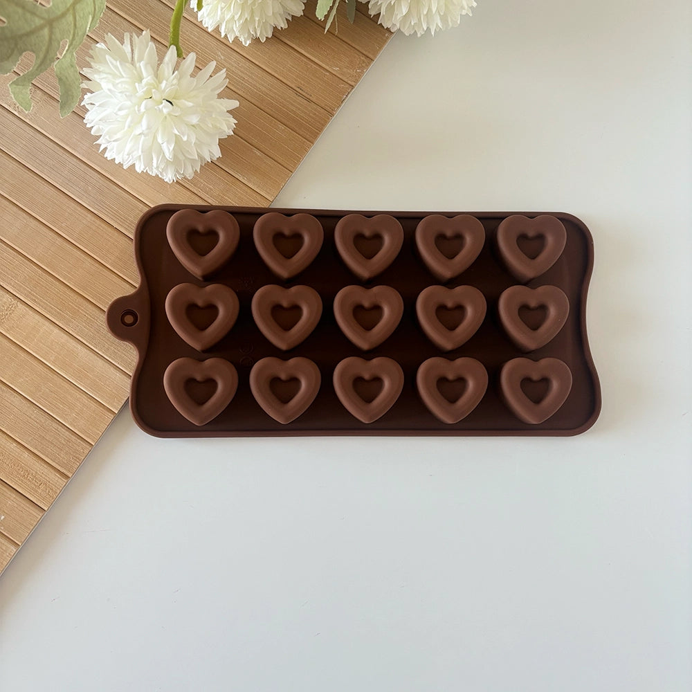 15-Piece Mini Heart Silicone Chocolate Mold