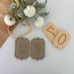 Vintage Style Door Number Clay Cutter & Stamp Set - Large Ceramic House Number Mold