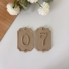 Vintage Style Door Number Clay Cutter & Stamp Set - Large Ceramic House Number Mold