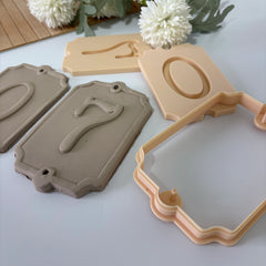 Vintage Style Door Number Clay Cutter & Stamp Set - Large Ceramic House Number Mold