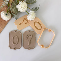Vintage Style Door Number Clay Cutter & Stamp Set - Large Ceramic House Number Mold