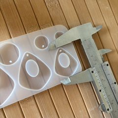 Boho Drop & Circle Resin Mold – 6-Cavity Modern Earring Set | 1–5cm