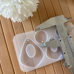 Boho Drop & Circle Resin Mold – 6-Cavity Modern Earring Set | 1–5cm