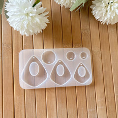 Boho Drop & Circle Resin Mold – 6-Cavity Modern Earring Set | 1–5cm