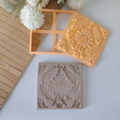 Large Ottoman Tulip Motif Ceramic Stamp & Cutter Set - 14 cm