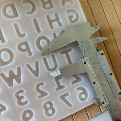 Mini Alphabet & Number Resin Mold – 2cm Small Size Letters