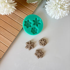 Mini Snowflakes Silicone Mold – 3 Shapes for Winter Crafts