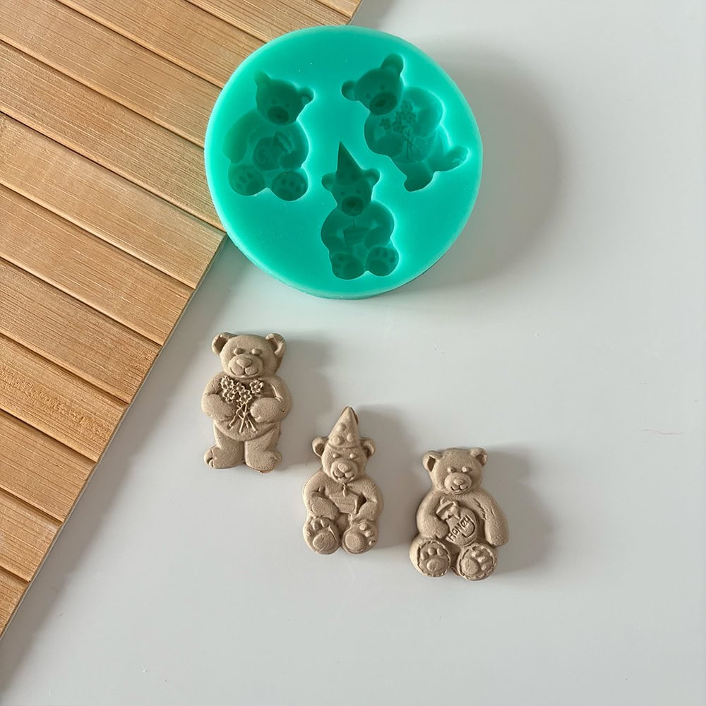 3-Piece Mini Teddy Bear Silicone Mold