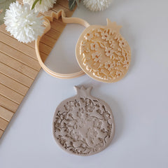Floral Blossom Pomegranate Clay Stamp & Cutter Set (Available in 8cm & 12cm)