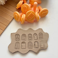 10-Piece Oval Door Stamp Set – For Pottery, Clay & Baking