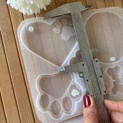 Pet-Themed Resin Mold Set – Paw, Bone & Heart Shapes for Dog & Cat Lovers