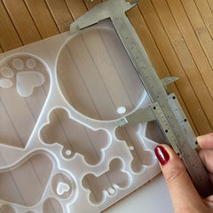 Pet-Themed Resin Mold Set – Paw, Bone & Heart Shapes for Dog & Cat Lovers