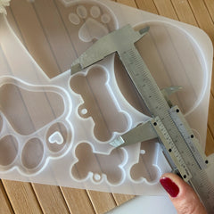 Pet-Themed Resin Mold Set – Paw, Bone & Heart Shapes for Dog & Cat Lovers