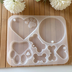 Pet-Themed Resin Mold Set – Paw, Bone & Heart Shapes for Dog & Cat Lovers