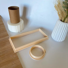 Ceramic Cup Clay Cutter & Base Mold Set - Rectangle & Round for Pottery (038)