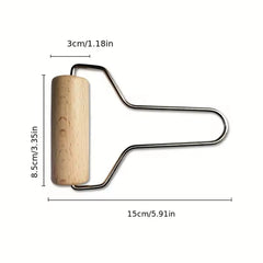 Wooden Hand Roller with Metal Handle (8.5 cm) – Clay Smoothing Tool