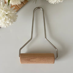Wooden Hand Roller with Metal Handle (8.5 cm) – Clay Smoothing Tool
