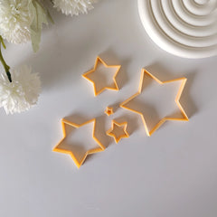 Star Shape Clay Cutter Set – 5-Piece Nesting Star Cutters for Pottery