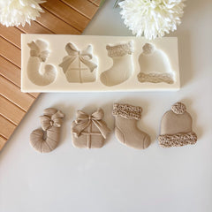 4-Cavity Christmas Theme Silicone Mold – 4cm Festive Figures Set