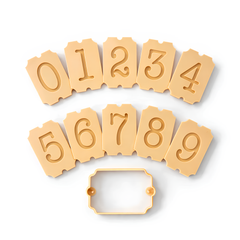 Vintage Style Door Number Clay Cutter & Stamp Set - Large Ceramic House Number Mold