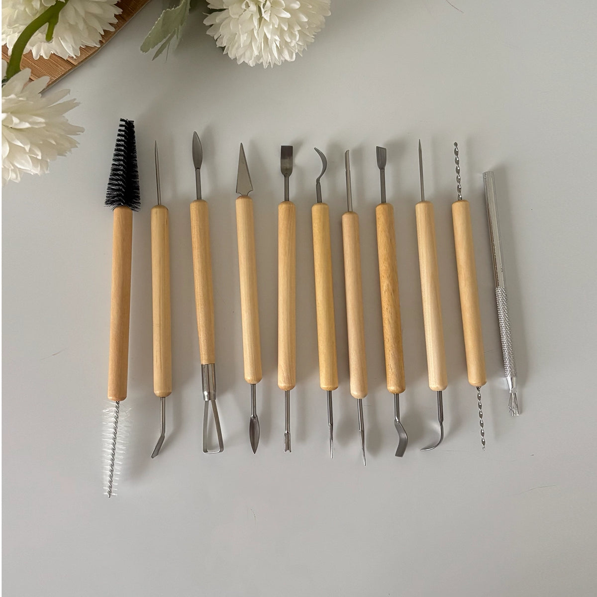 11-Piece Ceramic Detail & Sculpting Set – Carving, Texturing & Cleaning Tools