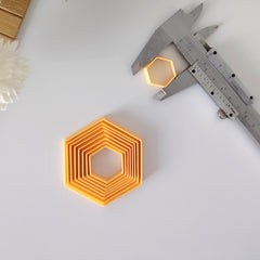 Thin Hexagon Clay Cutter Set (9 Pieces)