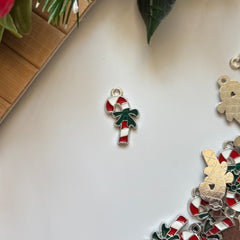 Double Candy Cane Enamel Craft Charm