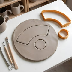 Wide-Mouth Ceramic Clay Cutter & Base Mold Set - For Modern Bowls & Cups (035)