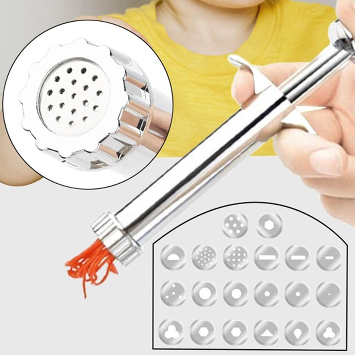 Ceramic Clay Extruder Gun – 19 Tip Nozzle Set (Metal Body)