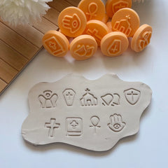 9-Piece Christian Stamp Set – For Pottery, Clay & Baking