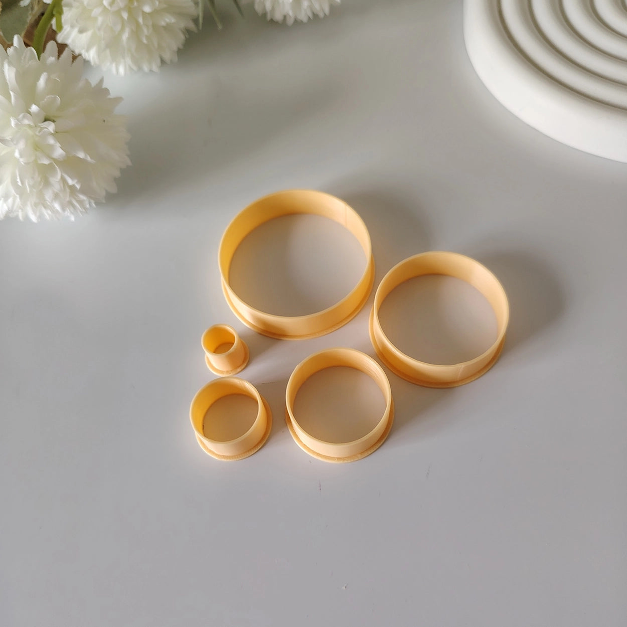 Circle Clay Cutter Set – 5-Piece Round Polymer Clay Cutters for Pottery