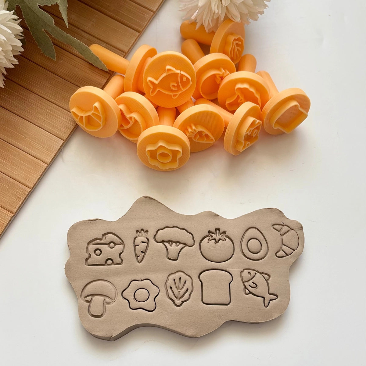11-Piece Diet Stamp Set – For Pottery, Clay & Baking
