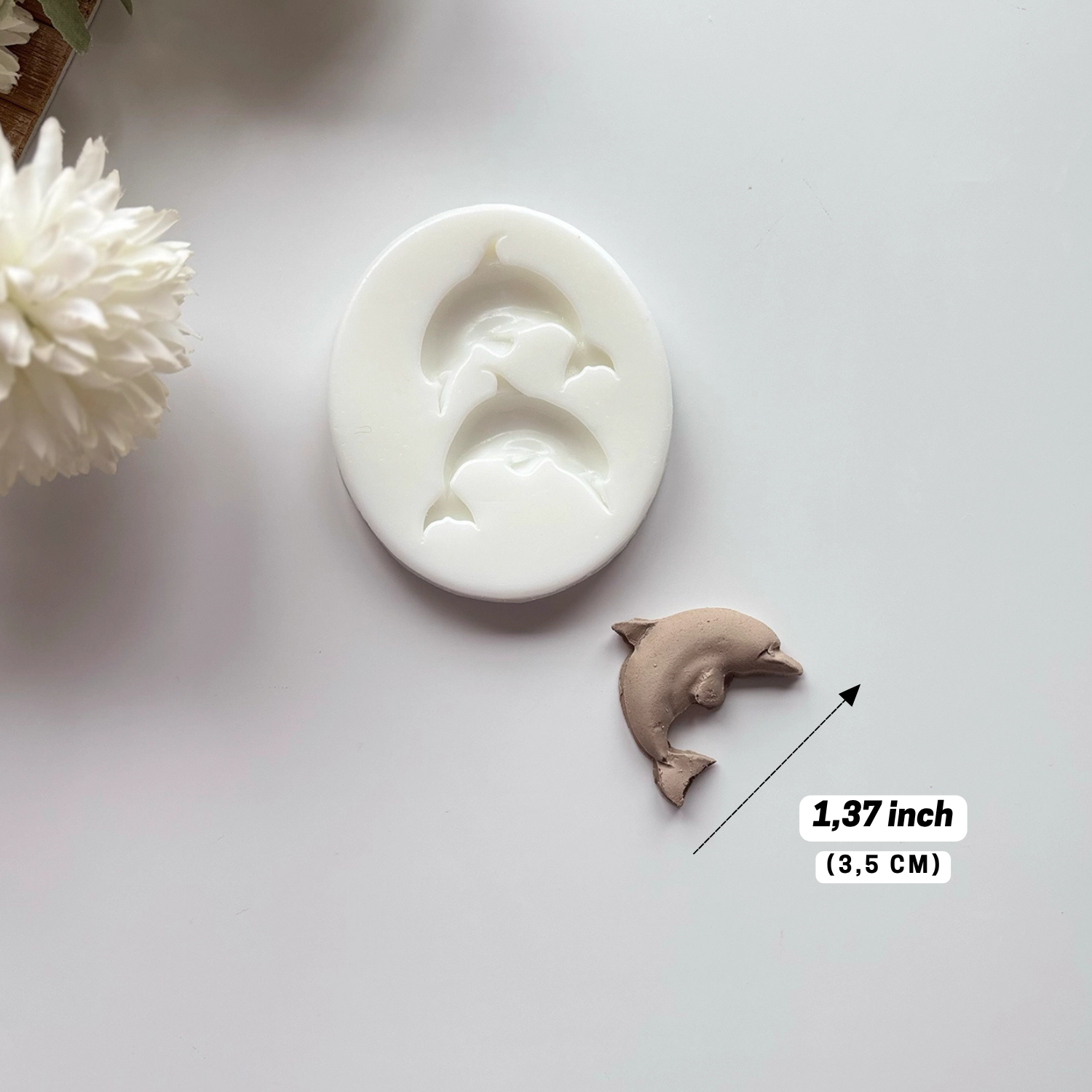 Double Dolphin Silicone Mold – 1.37” (3.5 cm)