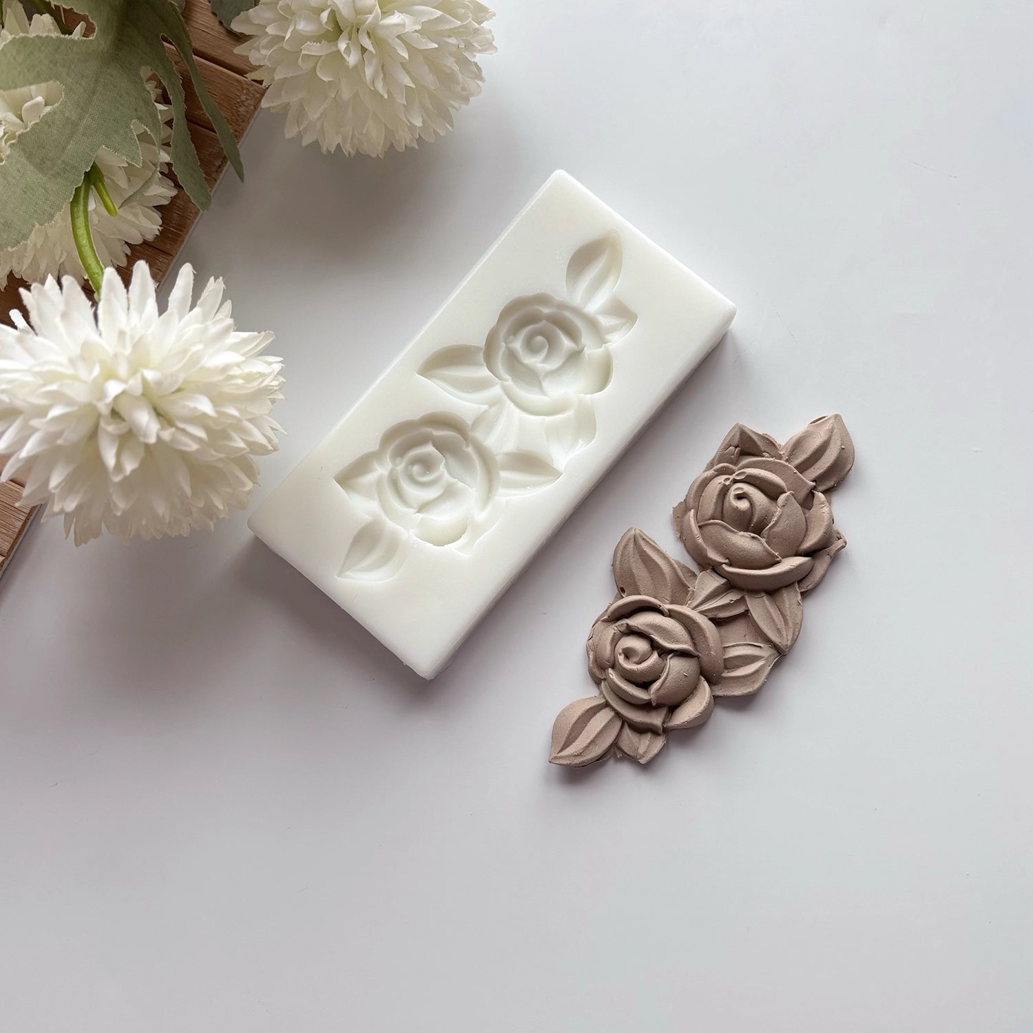 Double Rose Silicone Mold – 4.13” (10.5 cm)