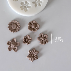 6-Piece Mini Flower Silicone Mold Set – 2 cm (0.79”)