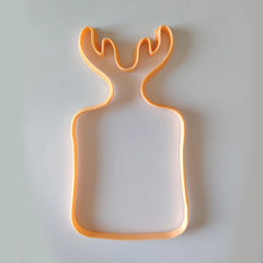 Modèle de planche à découper en argile avec manche en bois de cerf – Coupe-dalle en céramique (28 cm)
