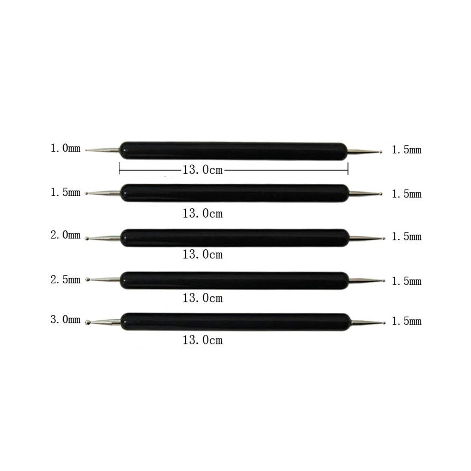 5-Piece Double-Ended Metal Ball Stylus Set – Sculpting & Dotting Tools