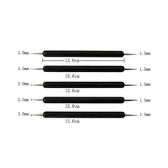 5-Piece Double-Ended Metal Ball Stylus Set – Sculpting & Dotting Tools