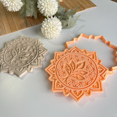 Mandala Lotus Tile Cutter & Stamp Set – 15 cm (5.9")